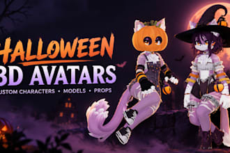 create spooky 3d characters, monsters and halloween props
