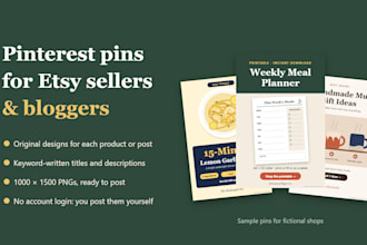 design original pinterest pins for your etsy shop or blog