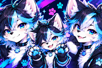 draw furry art fursona furry avatar sticker furry pfp anthro art furry ref sheet