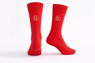 create realistic 3d sock designs and product mockups, 3d visualization