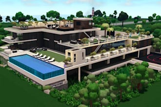 design realistic bloxburg mansions, interiors and commercial builds