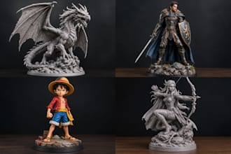 sculpt 3d action figure, 3d miniatures, creatures  statues for 3d printing