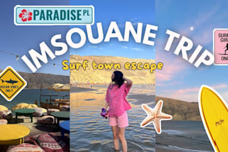 design an aesthetic travel or lifestyle vlog thumbnail