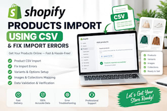 import shopify products using CSV and fix import errors