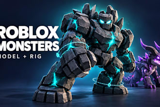 model, custom and rig 3d roblox monster, creature and boss npc for your game