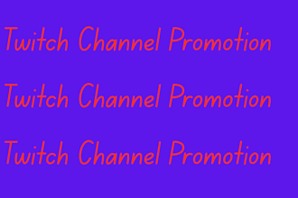 promote your twitch channel