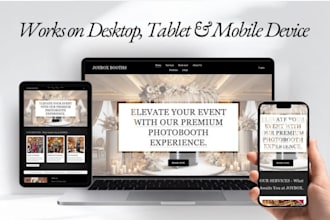 design party rental website, event rental website, photo booth website