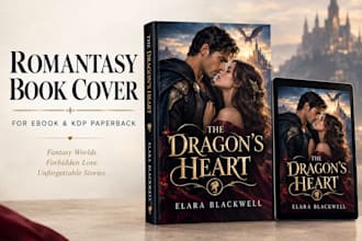 design a romantasy book cover for ebook and KDP paperback