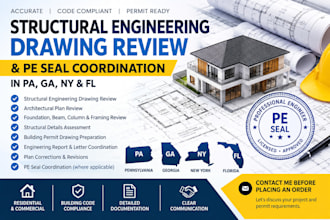 review structural engineering drawings architect pe engineer seal in pa ga ny fl
