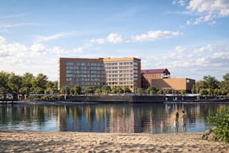 restoration of 3d riverfront plaza,apartment complex,public park,exterior render