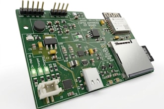 create circuit design and esp32 pcb design for prototype pcb