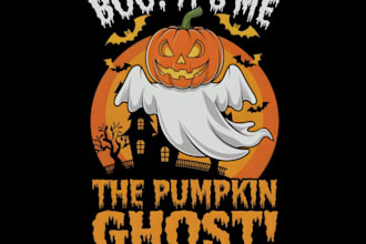 craft a custom vintage halloween logo and vector illustration