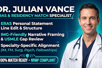edit and polish your eras residency personal statement for img match