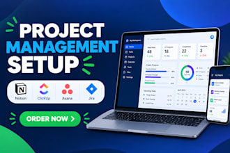 set up notion, clickup, asana and jira workflows