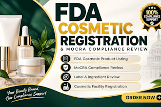 list cosmetic products and review fda mocra compliance