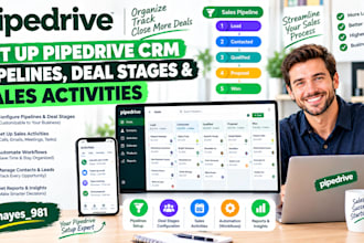 set up pipedrive CRM pipelines, deal stages and sales activities
