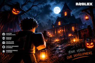 create a custom roblox halloween horror game, spooky map or survival game