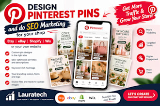 design pinterest pins and do SEO marketing for your shop