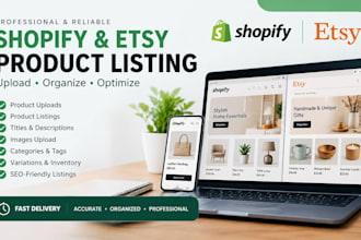 product upload to shopify product listing and etsy listing