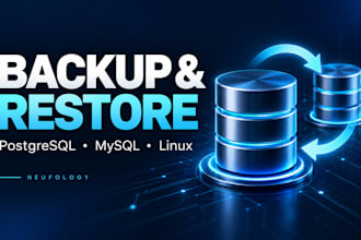 set up automated postgresql mysql backups and test database restore