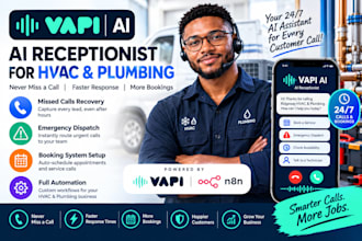 n8n vapi ai receptionist hvac plumbing missed calls emergency dispatch booking