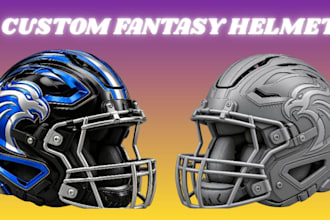 design realistic american football fantasy helmet,cosplay helmet for 3d printing