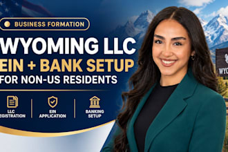 quickly register a wyoming llc for non residents, ein and bank setup