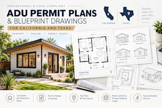 design adu permit plans and blueprint drawings for california and texas