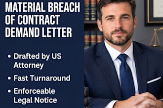 draft a material breach of contacts demand as US attorney