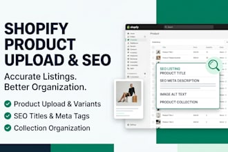 do shopify product upload and shopify product seo optimization