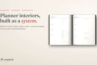design a planner, journal or workbook interior for amazon KDP