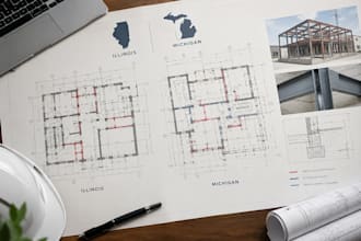 draw illinois and michigan structural renovation plans