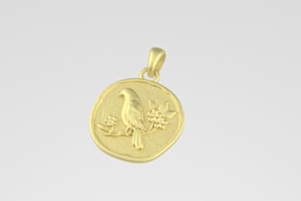 make 3d bird engraving pendant