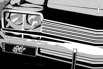 draw high contrast manga panel, comic art, and anime illustration