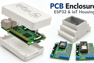 design pcb casing, esp32 enclosure, iot device housing, snap fit electronic case