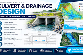 design culverts, drainage systems, hydraulic analysis, hydrology reports
