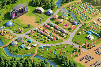 design custom event map, festival map, or venue layout