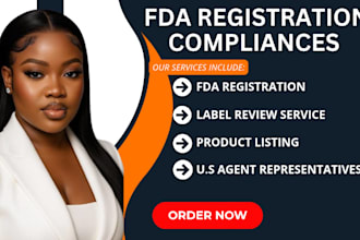 do fda registration, mocra compliance, product listing and label review