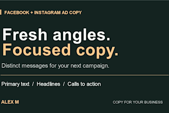 write facebook and instagram ad copy for your business