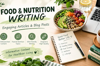 write engaging food and nutrition articles and blog posts