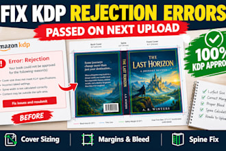 fix amazon kdp rejection errors cover template sizes and book layout formatting