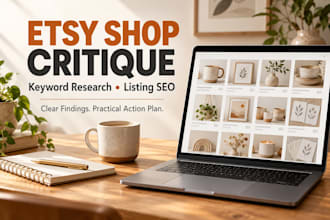 do an etsy shop critique, keyword research and listing SEO audit