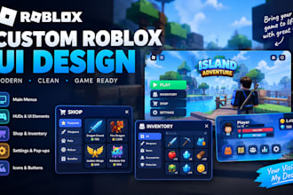 design custom roblox UI and gui for your game