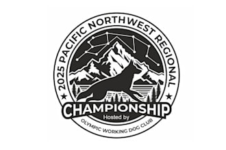 make german shepherd logo with dog trial championship
