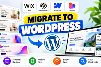 convert wix, squarespace, webflow or lovable to wordpress with seo redirects