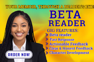 beta read your memoir and provide honest emotional and reader feedback