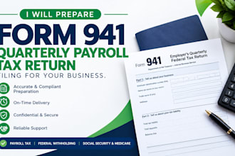 prepare form 941 quarterly payroll tax return filing for your business