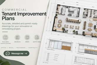 draft commercial tenant improvement plans for renovation, remodeling and permit