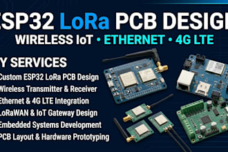 design esp32 lora pcb design, wireless iot transmitter receiver ethernet 4g lte