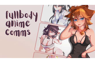 draw anime style illustrations, ocs, vtubers, portraits